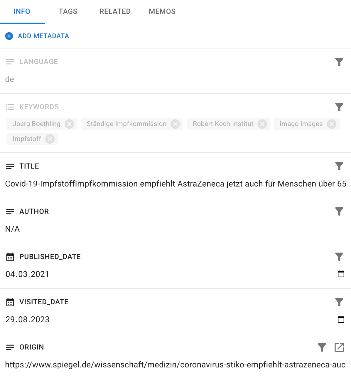 Document Metadata