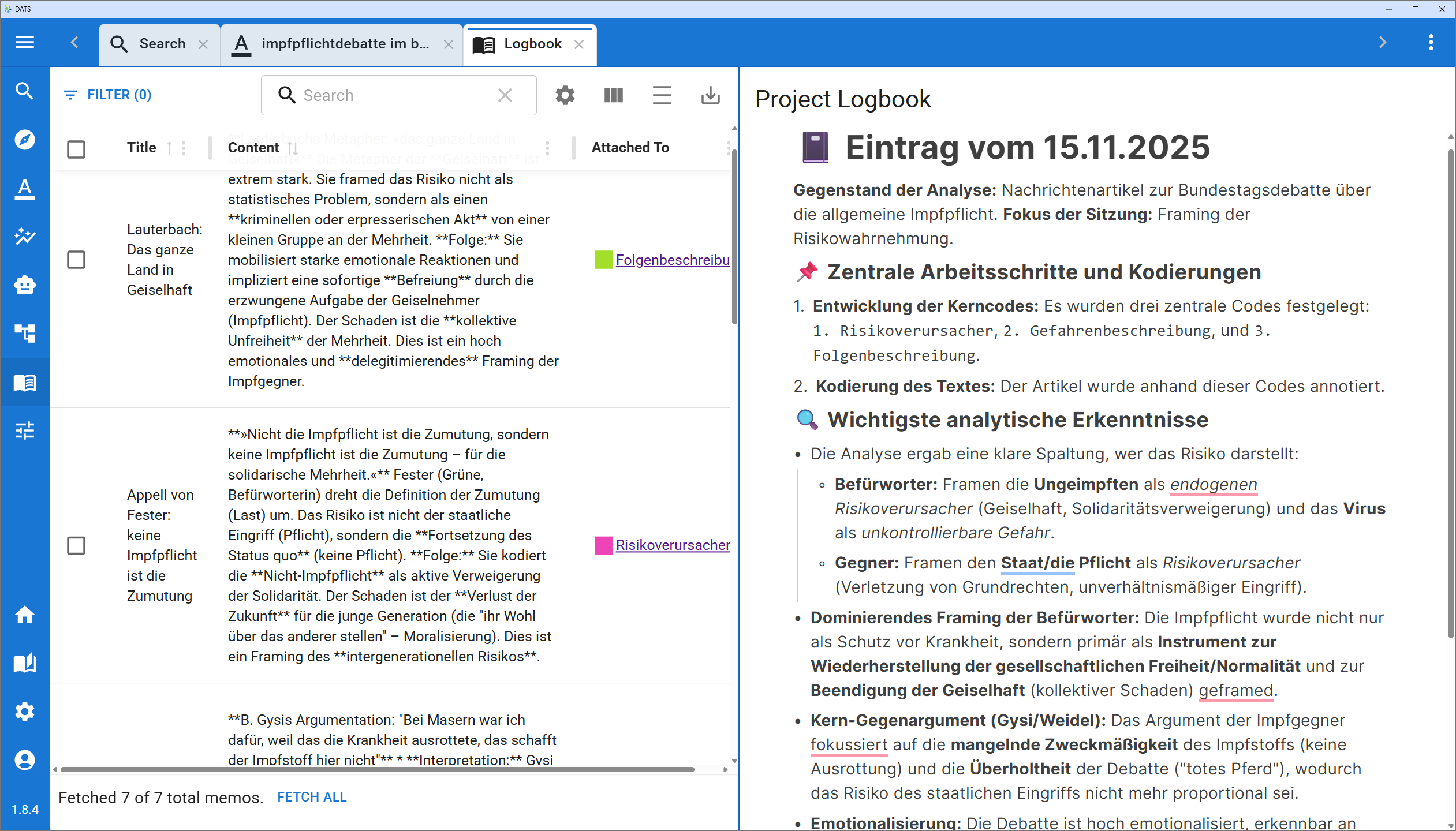 Logbook View