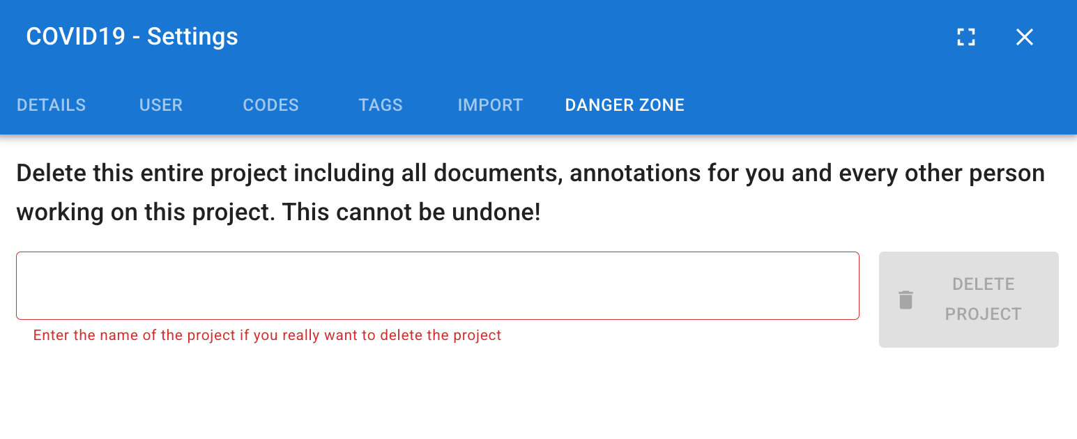 Project Dialog Dangerzone